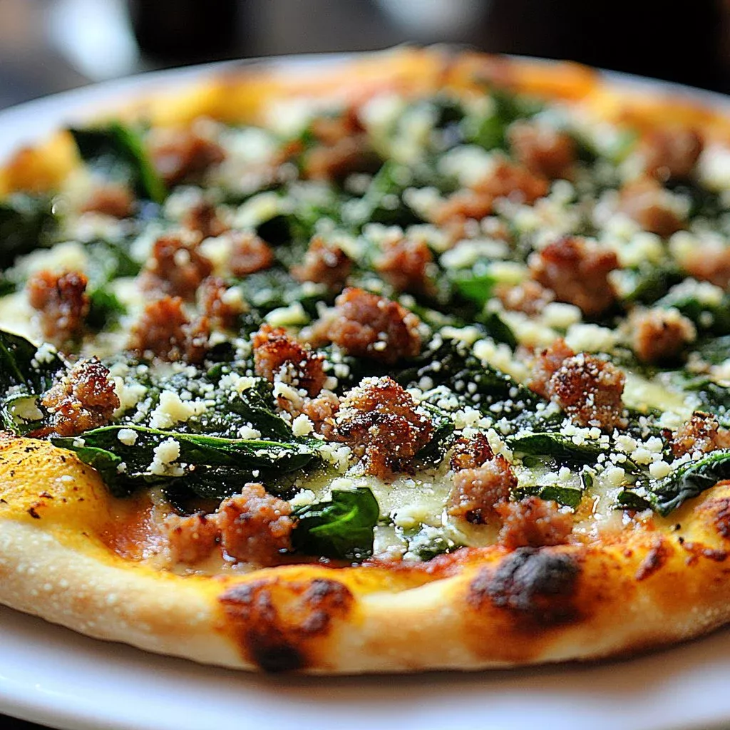 Turkey Sausage & Broccoli Rabe Pizza